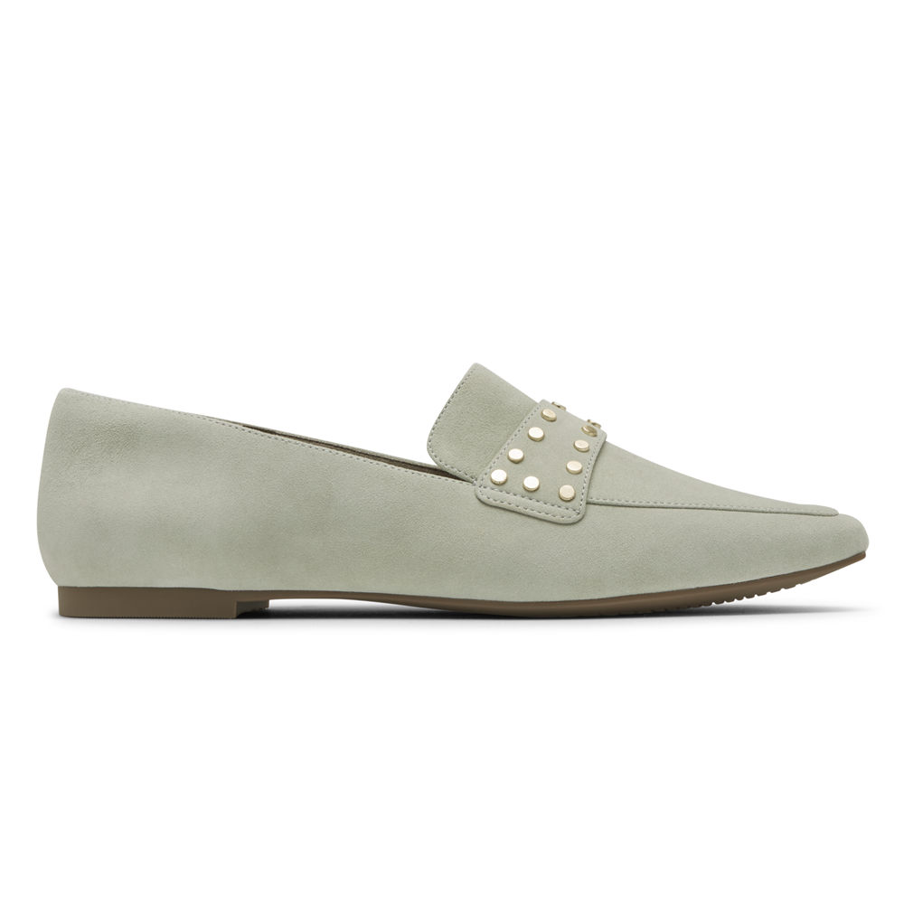 Rockport Womens Loafers Olive - Total Motion Laylani Studded - UK 592-WFTSLB